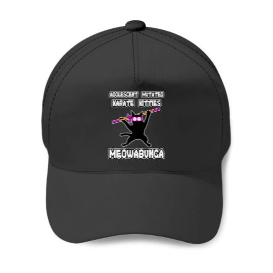 Discover Adolescent Mutated Karate Kitties Purple T-Shirt 1 Baseball Caps