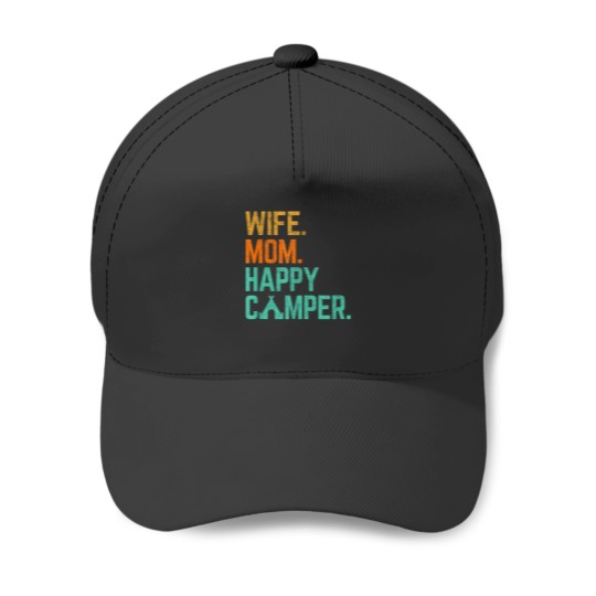 Discover Wife Mom Happy Camper Cute Funny Matching Family Baseball Caps