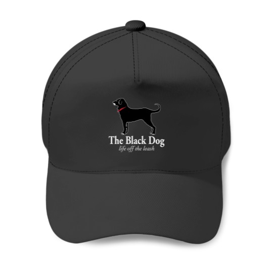 Discover The Black Dog Logo Life Off The Leash Baseball Caps