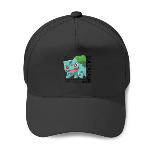 Discover poket mons Bulbasaur Stats Grass Type Kanto Partner 0 Baseball Caps