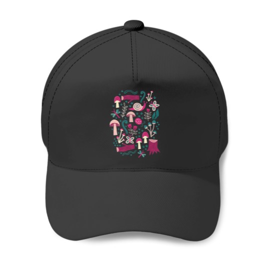 Discover Dark Greens mushrooms Field Forest Baseball Caps