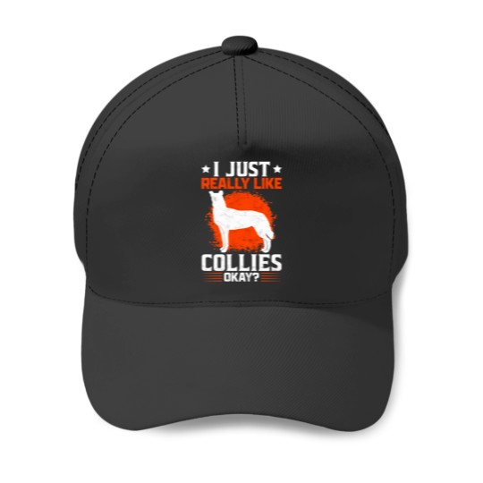 Discover I Like Smooth Collies Funny Collie Saying Baseball Caps
