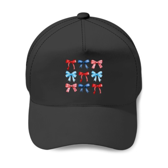 Discover Red And Blue Coquette Bow 4th of July Women Girls ic Baseball Caps