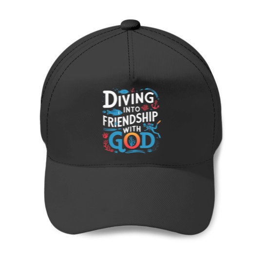 Discover divings Into Friendship God Underwater SCUBAs VBS 2024 Beach Baseball Caps