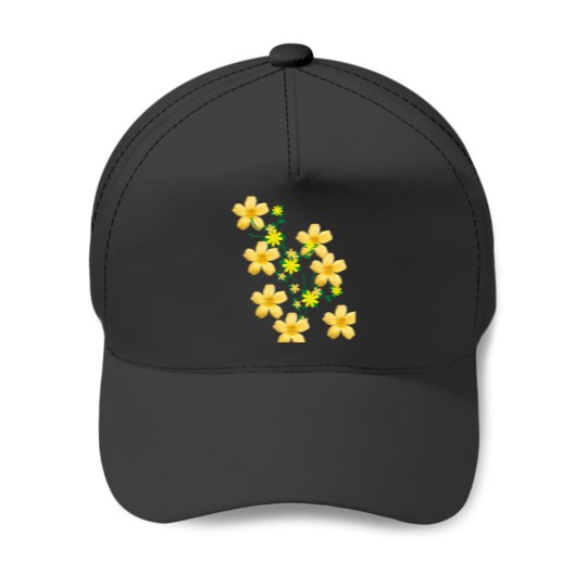 Discover Yellow Floral Design! Classic Baseball Caps
