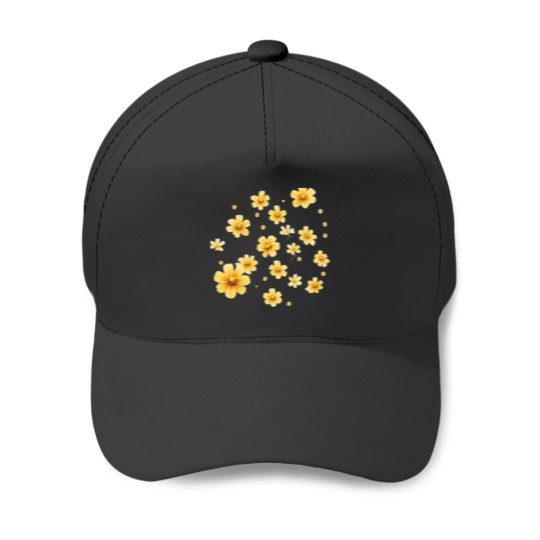 Discover Yellow Cosmos Flowers Pattern Classic Baseball Caps