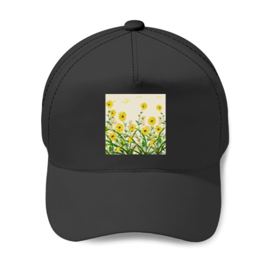 Discover Yellow Wildflowers Classic Baseball Caps