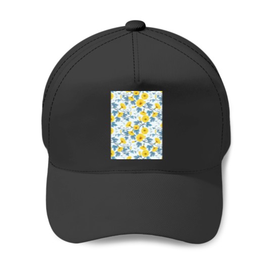 Discover Yellow Cosmos Flowers Floral Art Print Graphic Baseball Caps