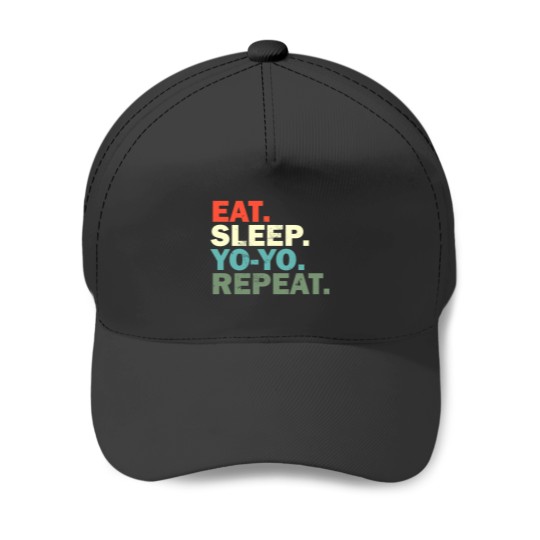 Discover Funny YOYO Lover Eat Sleep YOYO Repeat Baseball Caps