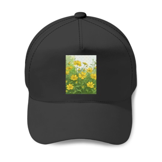 Discover Golden Cosmos Bloom Classic Baseball Caps