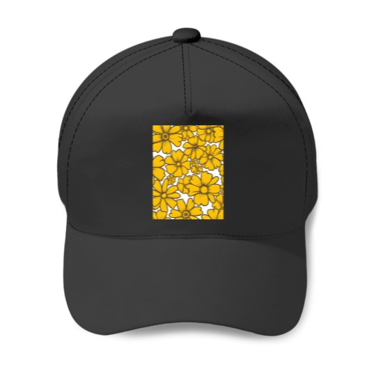 Discover Sunny Day Floral Pattern Graphic Baseball Caps