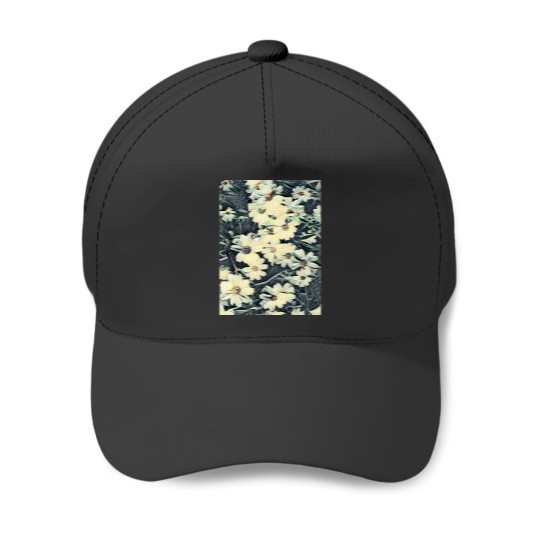 Discover Nostalgic White Flowers Classic Baseball Caps