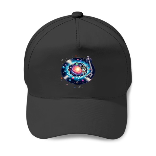 Discover Cosmic Sound, galaxy in a vinyl record Classic Baseball Caps