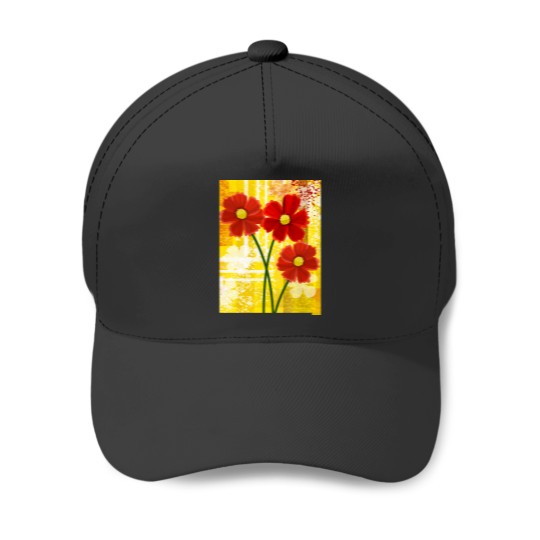 Discover Red Flowers Classic Baseball Caps