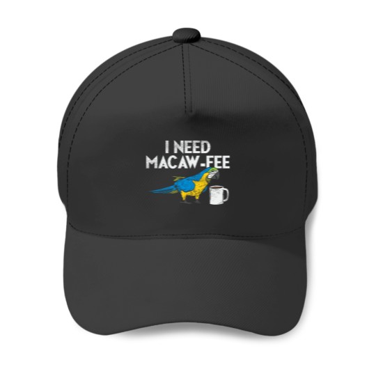 Discover Funny Parrot Macaw And Coffee I Scarlet Macaw Owner Baseball Caps