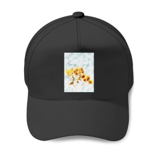 Discover Yellow Flowers Watercolor Long Baseball Caps