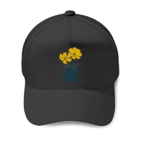 Discover Vintages Yellow Cosmos Flowers Classic Baseball Caps