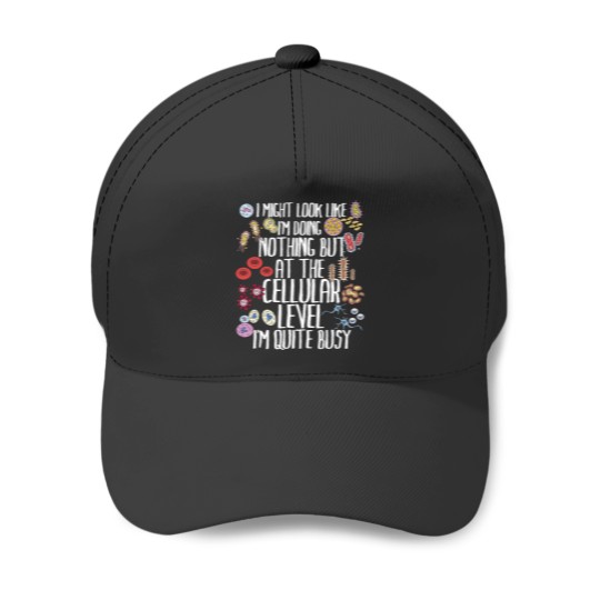 Discover Funny Biology Microbiology Teacher Cellular Botany Molecule Baseball Caps
