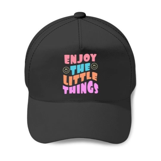 Discover Enjoy the little things quote Fitted Scoop Baseball Caps