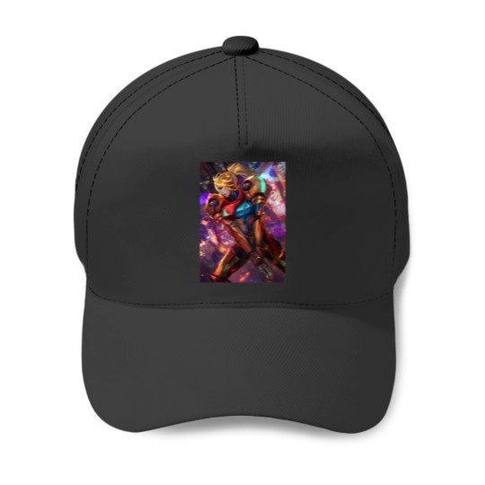 Discover Samus Aran Is Ready For Action Baseball Caps
