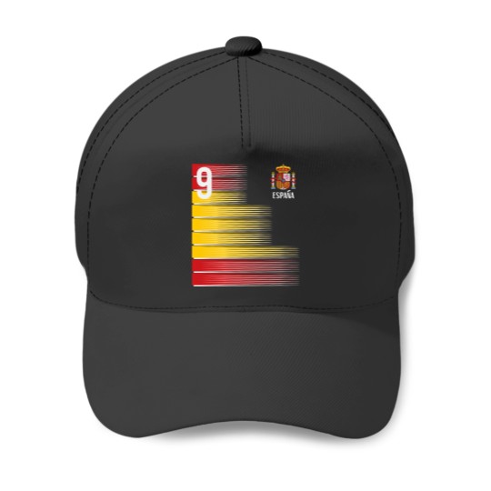 Discover Spain Number 9 Espana Spanish Soccer Fan Men Women Kids Boys Baseball Caps