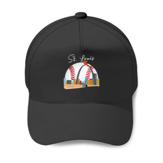 Discover Saint Louis Red Cardinal T New Skyline Ball Design Baseball Caps