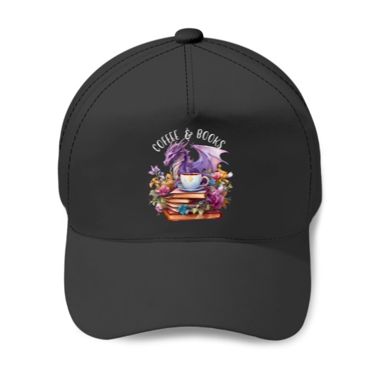 Discover Dragons Coffee Books Bookworm Fantasy Dragon Lover Themed Baseball Caps
