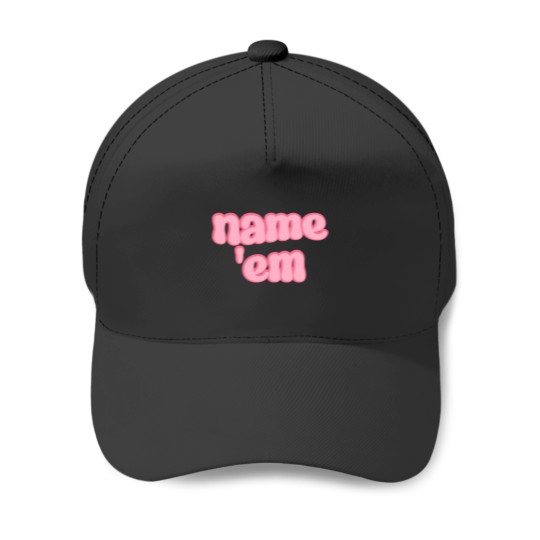 Discover Real Housewives Collection Name Em Pink Bubbly Font Design Inspired by Sutton Stracke on RHO Baseball Caps