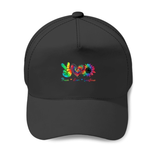 Discover Peace Love Sunshine Sunflower Hippie Tie Dye Baseball Caps