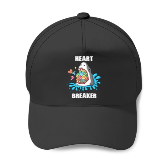 Discover Valentines Day Shark Heart Breaker Funny Boys Kids Baseball Caps