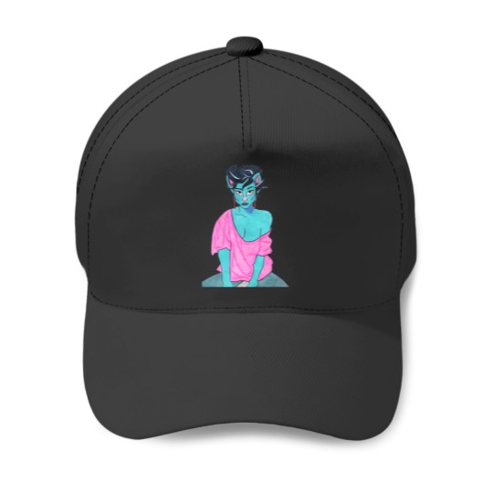 Discover 80'S Blue Cat Lady Baseball Caps
