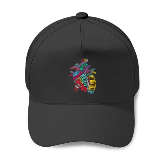 Discover Anatomical Heart Design Cardiac Cardiovascular I Baseball Caps
