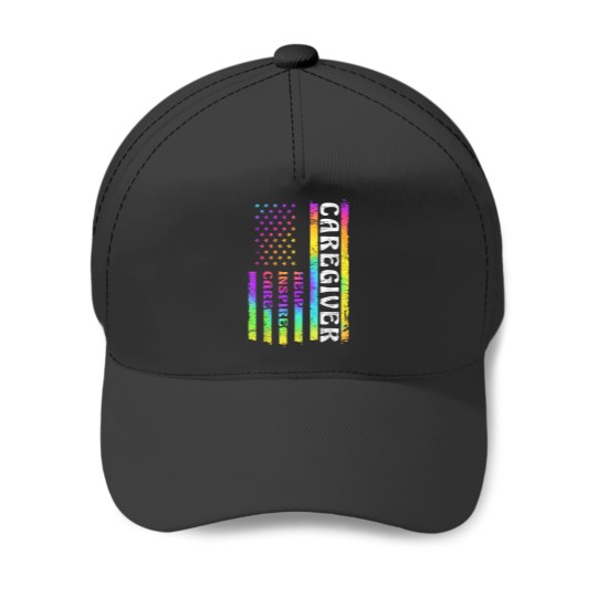 Discover Caregiver Appreciation American Watercolor Flag Help Inspire Baseball Caps