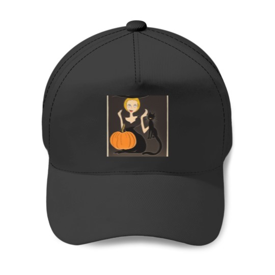 Discover Halloween Witch & Cat Baseball Caps