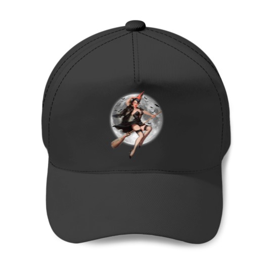 Discover Halloween pin-up witch Baseball Caps