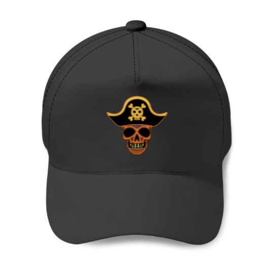 Discover Pirate Skull Halloween Metallic Baseball Caps