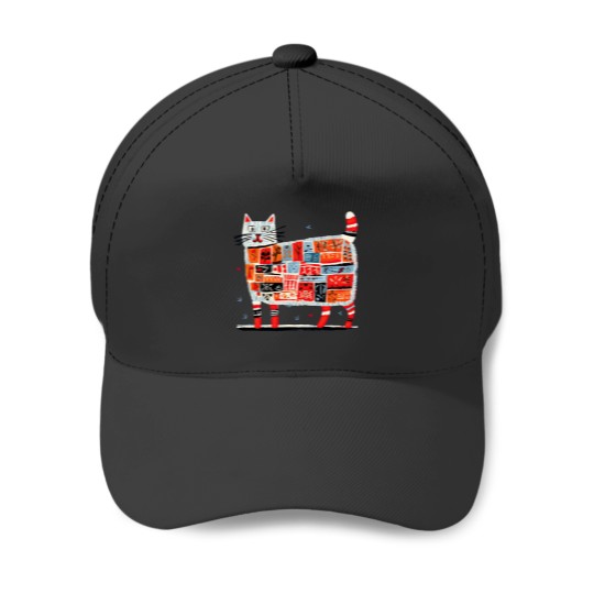 Discover abstract mosaic cat design Baseball Caps
