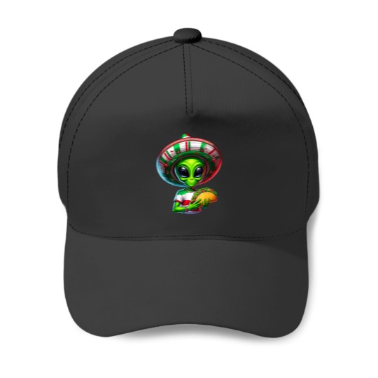Discover Alien Taco Cinco De Mayo Men UFO Mexico Flag Som Baseball Caps