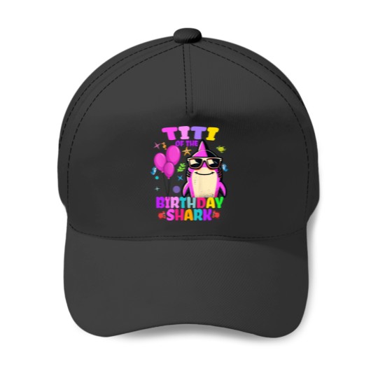 Discover Titi of the Birthday Shark Matching Family Party Baseball Caps
