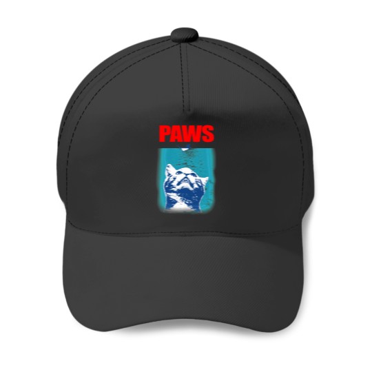 Discover Kitty with large Jaws attacking a mouse PAWS Baseball Caps
