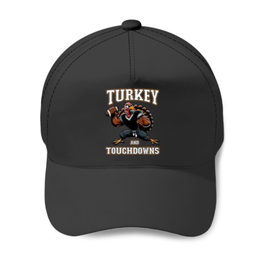 Discover Thanksgiving Design for Boys Turkey and Touchdowns Youth Men Baseball Caps