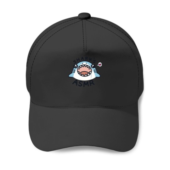 Discover Shark’s ASMR shark ASMR funny shark face Baseball Caps