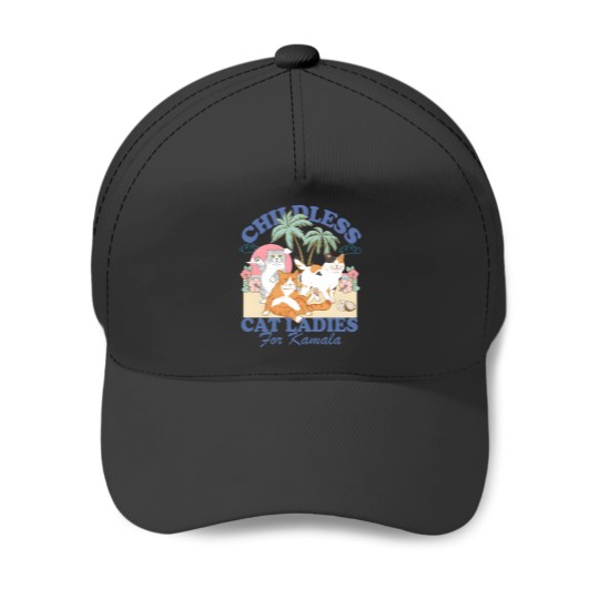 Discover Childless Cat Ladies For Kamala Baseball Caps, Childless Cat Lady Baseball Caps