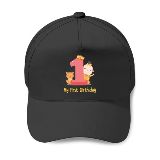 Discover My first birthday Baseball Caps