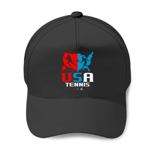 Discover USA Tennis Independence Day American Flag Racket Sports Baseball Caps