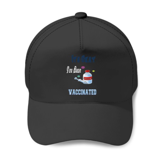 Discover Its Okay ive Been Vaccinated Premium Social Distance Gifts Baseball Caps