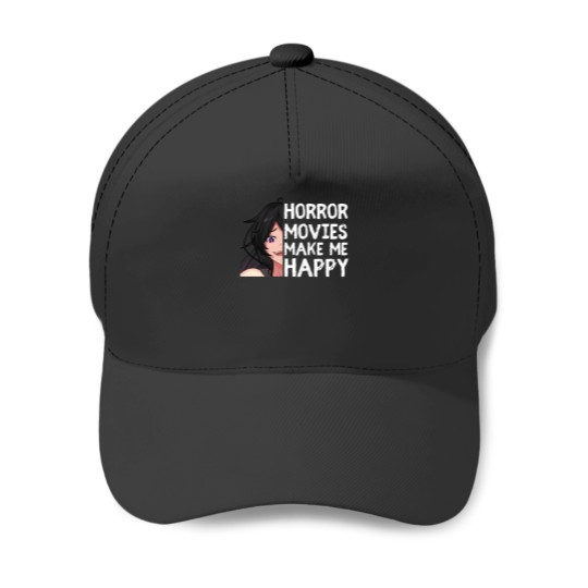 Discover I Love Horror Movies  Anime Girl Baseball Caps