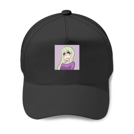 Discover Pastel Green Anime Girl Baseball Caps