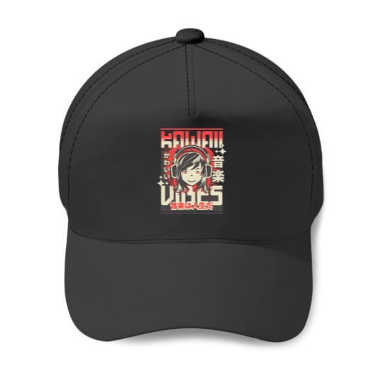 Discover Kawaii Vibes Baseball Caps