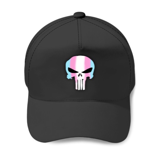 Discover Trans Pride Skull Baseball Caps